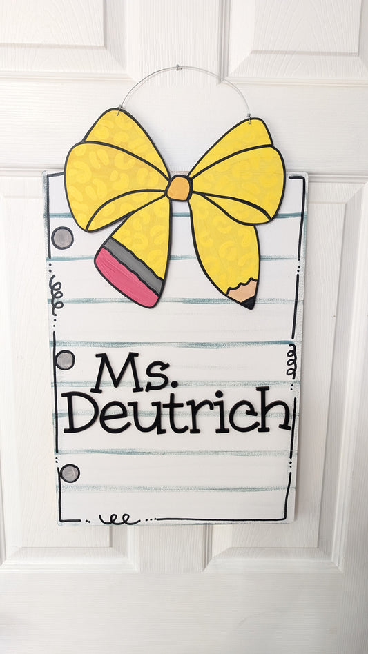 Teacher Bow Notepad