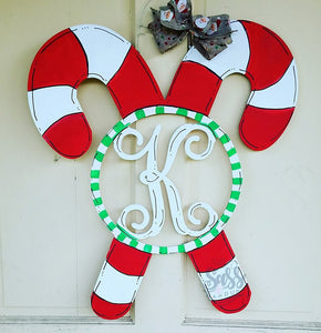 Candy Canes with Initial