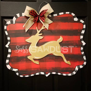Buffalo Plaid Scrolly Sign